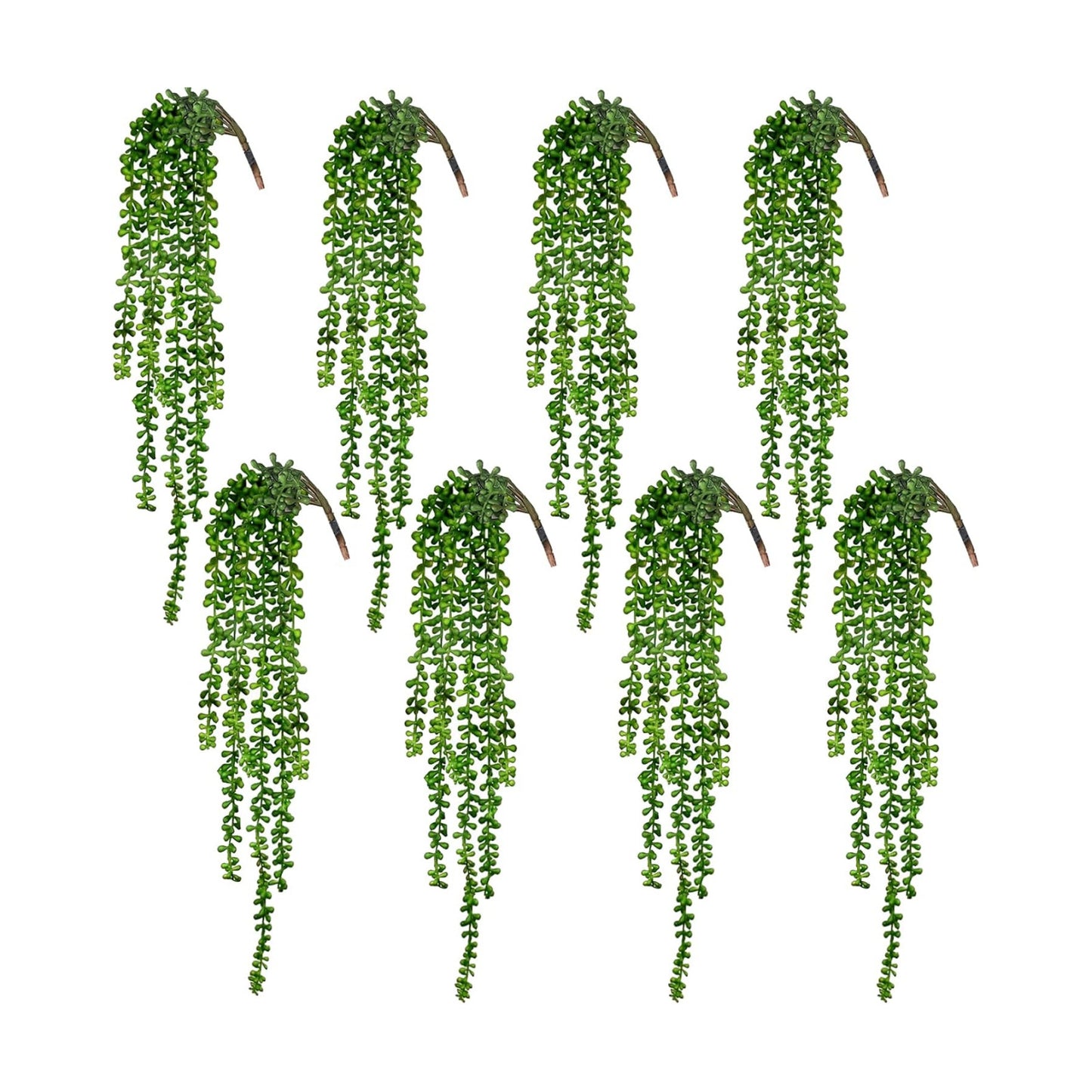 Artificial Succulents Hanging Greenery Plants Fake String of Pearls / Set of 8