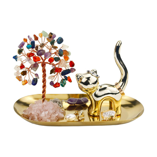 Cat Ring Holder Cat Lovers Gifts for Women / Golden Cat