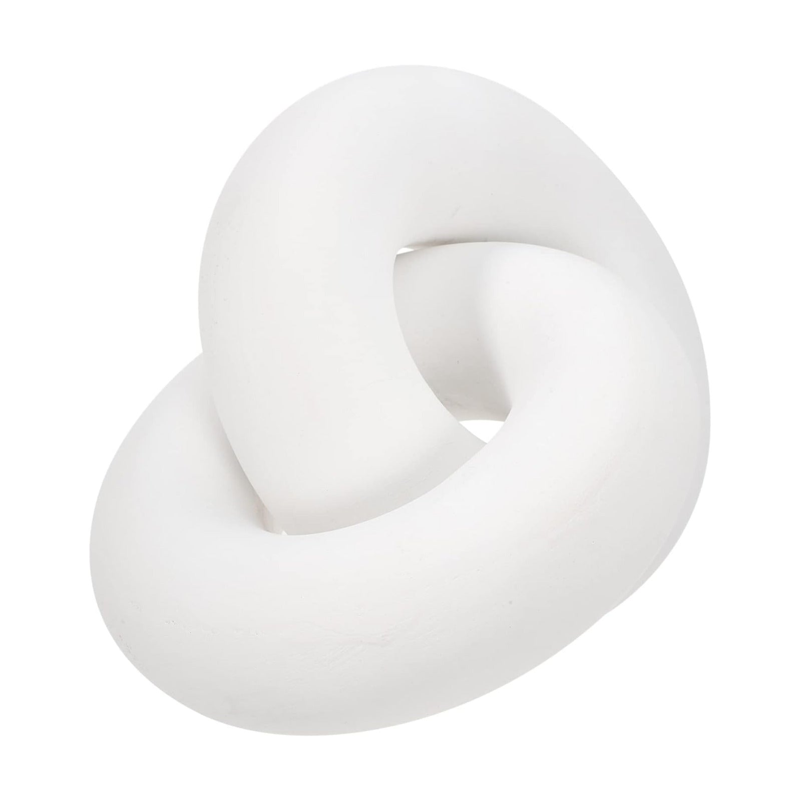 Modern Wooden Chain Link Decor Knot Shelf Ornament for Farmhouse Aesthetic / White / 18 x 18 / CM