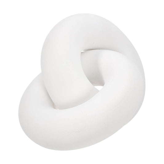 Modern Wooden Chain Link Decor Knot Shelf Ornament for Farmhouse Aesthetic / White / 18 x 18 / CM