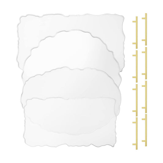 Resin Tray Molds and Handles Large Silicone Tray / Gold / 13 Inch / Set of 8