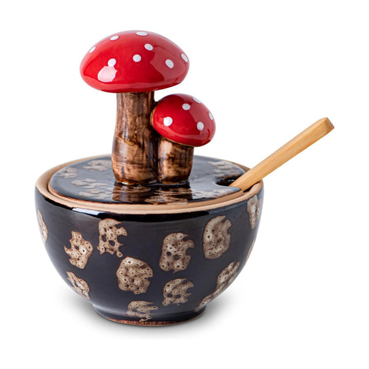 Ceramic Mushroom Salt Cellar / Brown