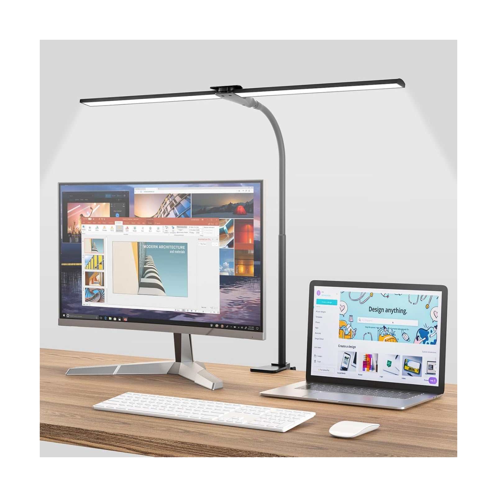 Desk Lamps for Home Office, Adjustable LED Desk Light with Clamp | Eye-Caring, 5 Color Temp, Dimmable, Flexible