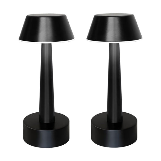 UMEXUS 2 Pack Small Cordless Rechargeable Table Lamp for Restaurant Bar | Battery Operated Lamp, 3 Color Touch Dimming