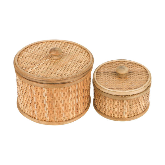 Bohemian Wood Box / Natural / 7 Inch / Set of 2