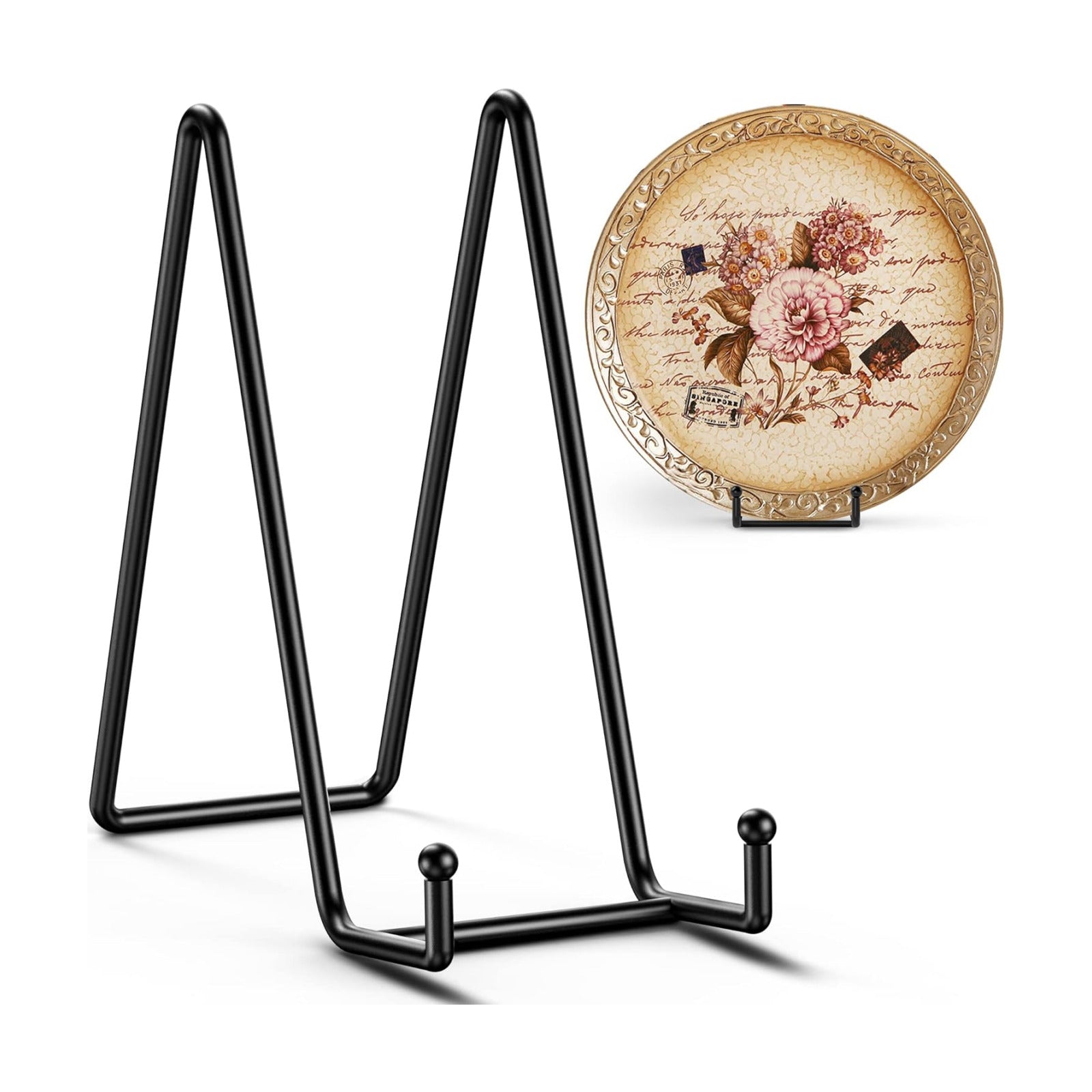 Metal Plate Holder Display Stand + Picture Frame Holder Stand + Small / 10 Inch