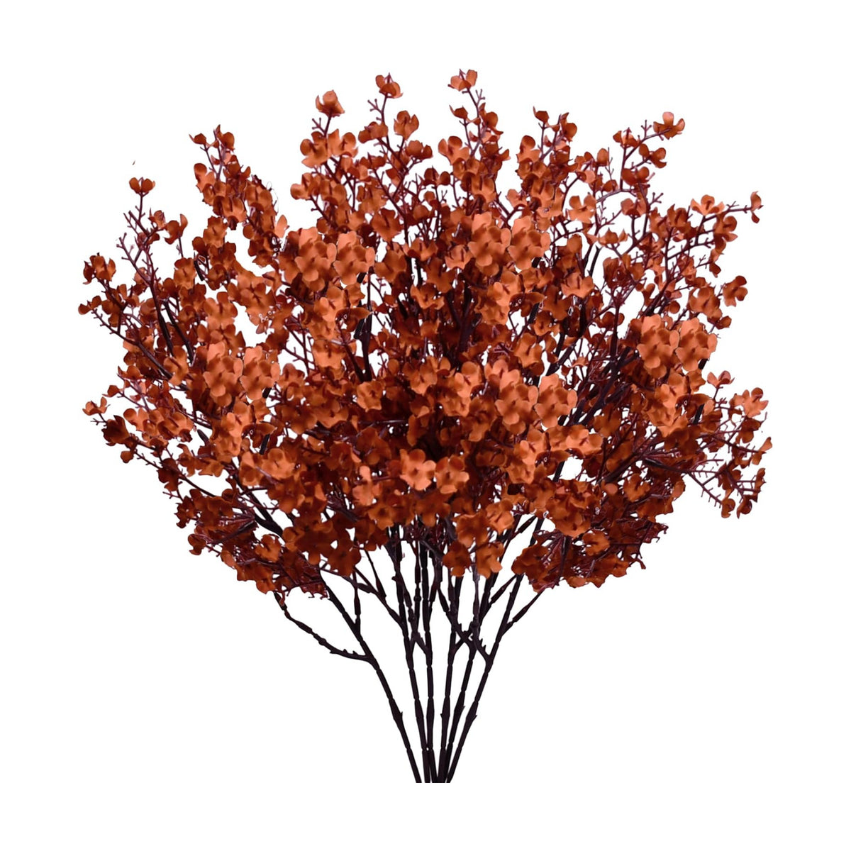 Mandy's 6 Bundles Artificial Burnt Orange Baby’s Breath Flowers