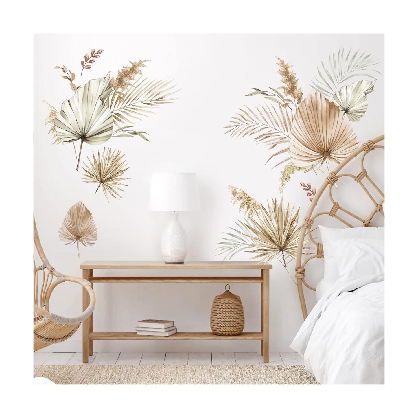 Boho Palm Leaves Wall Decals Large Leaf Plants Wall Stickers Decor Bedroom Living Room Nursery / A