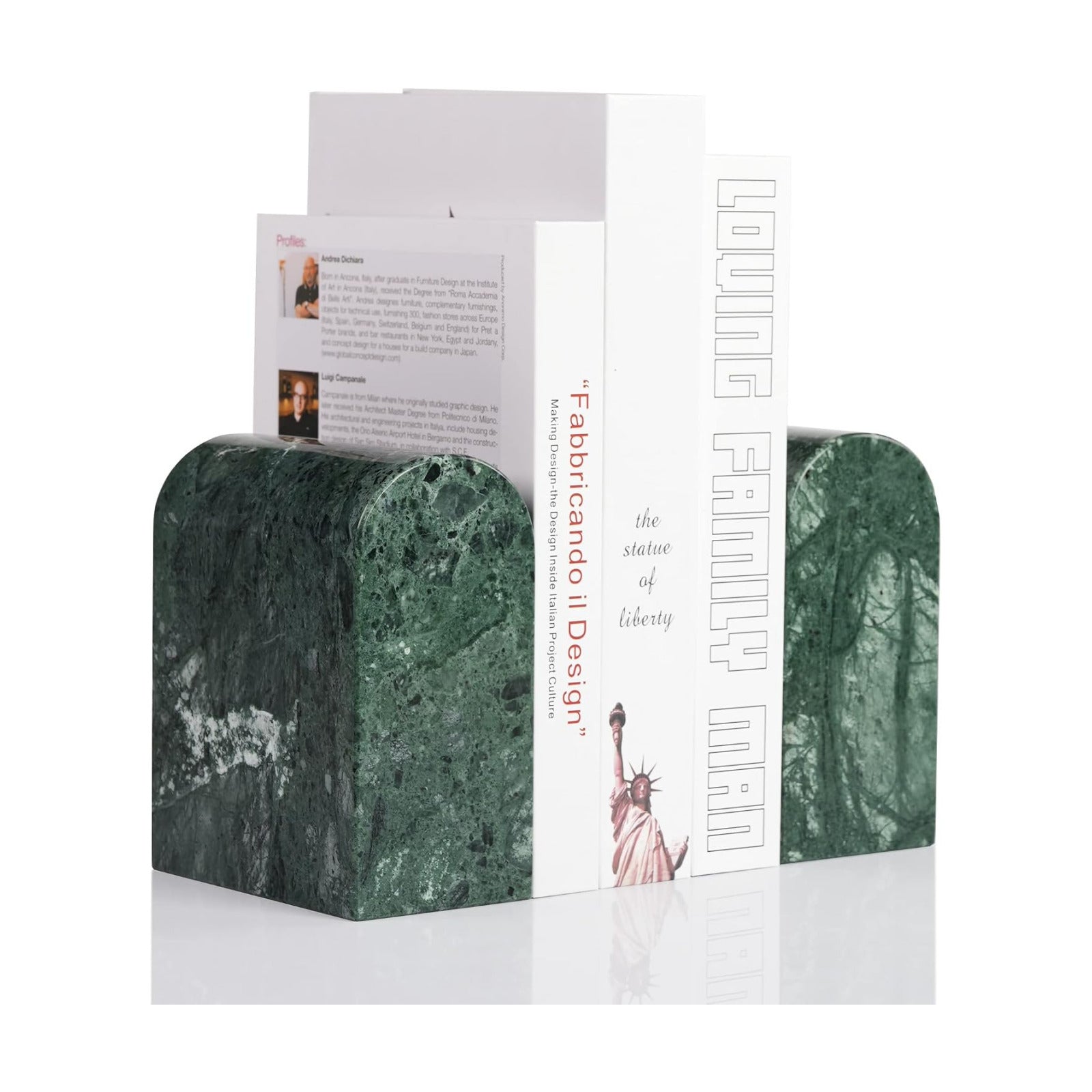 13LBS Non-Slip Book Ends / Green Marble-indian Green-13lb