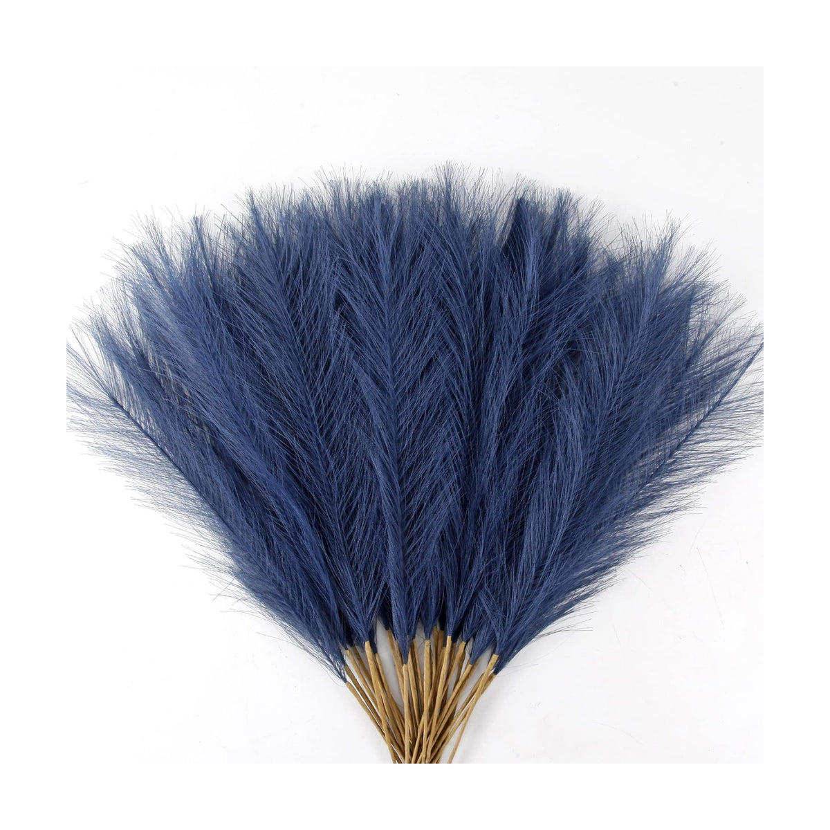 30PCS Navy Blue Faux Pampas Grass 17" for Vase Filler Decor