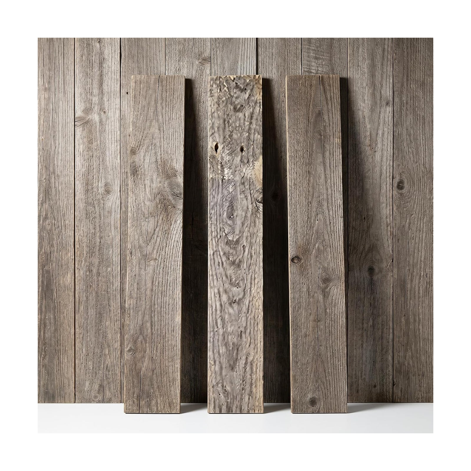 Easy Nail-Up Shiplap Panels for Rustic Wood Wall Paneling Weathered / Natural