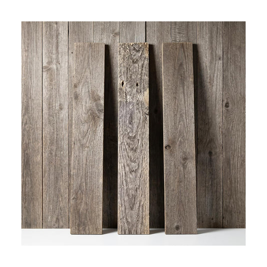 Easy Nail-Up Shiplap Panels for Rustic Wood Wall Paneling Weathered / Natural