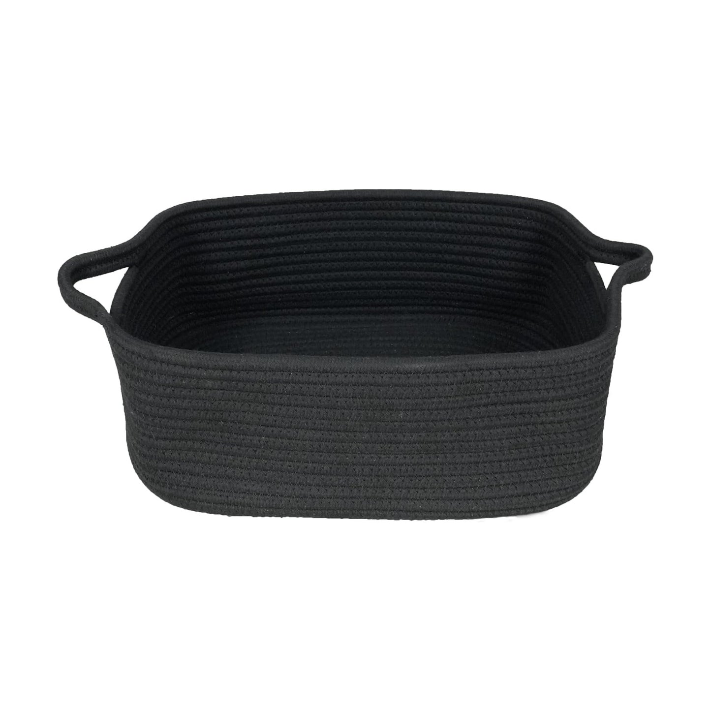 Woven Cotton Rope Storage Basket / Black