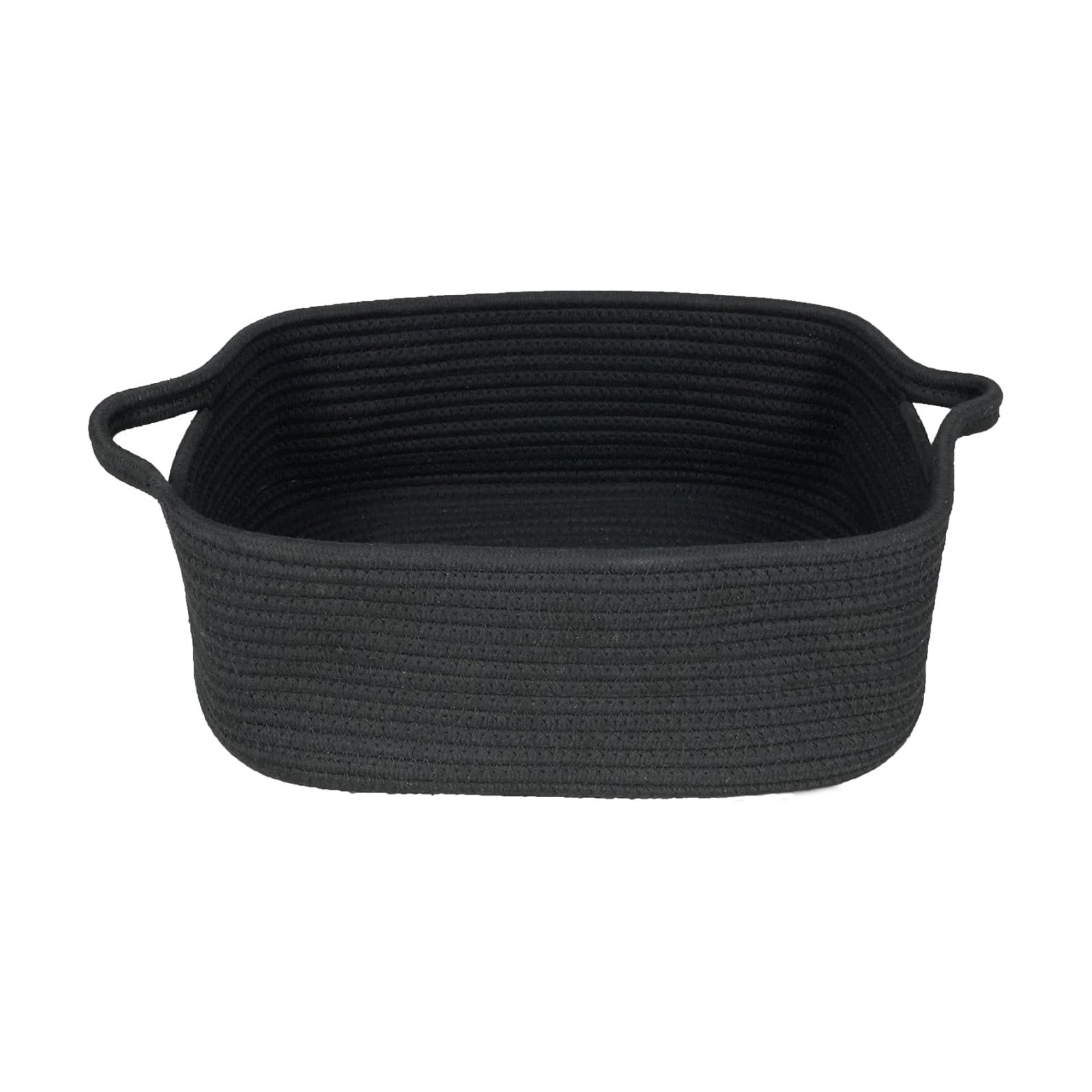 Woven Cotton Rope Storage Basket / Black