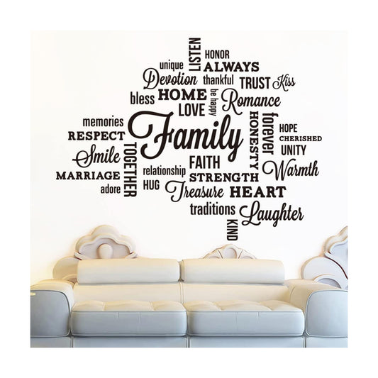 Removable Family Wall Decal Quotes Saying Family Words Sign Vinyl Wall Stickers Positive Energy / A