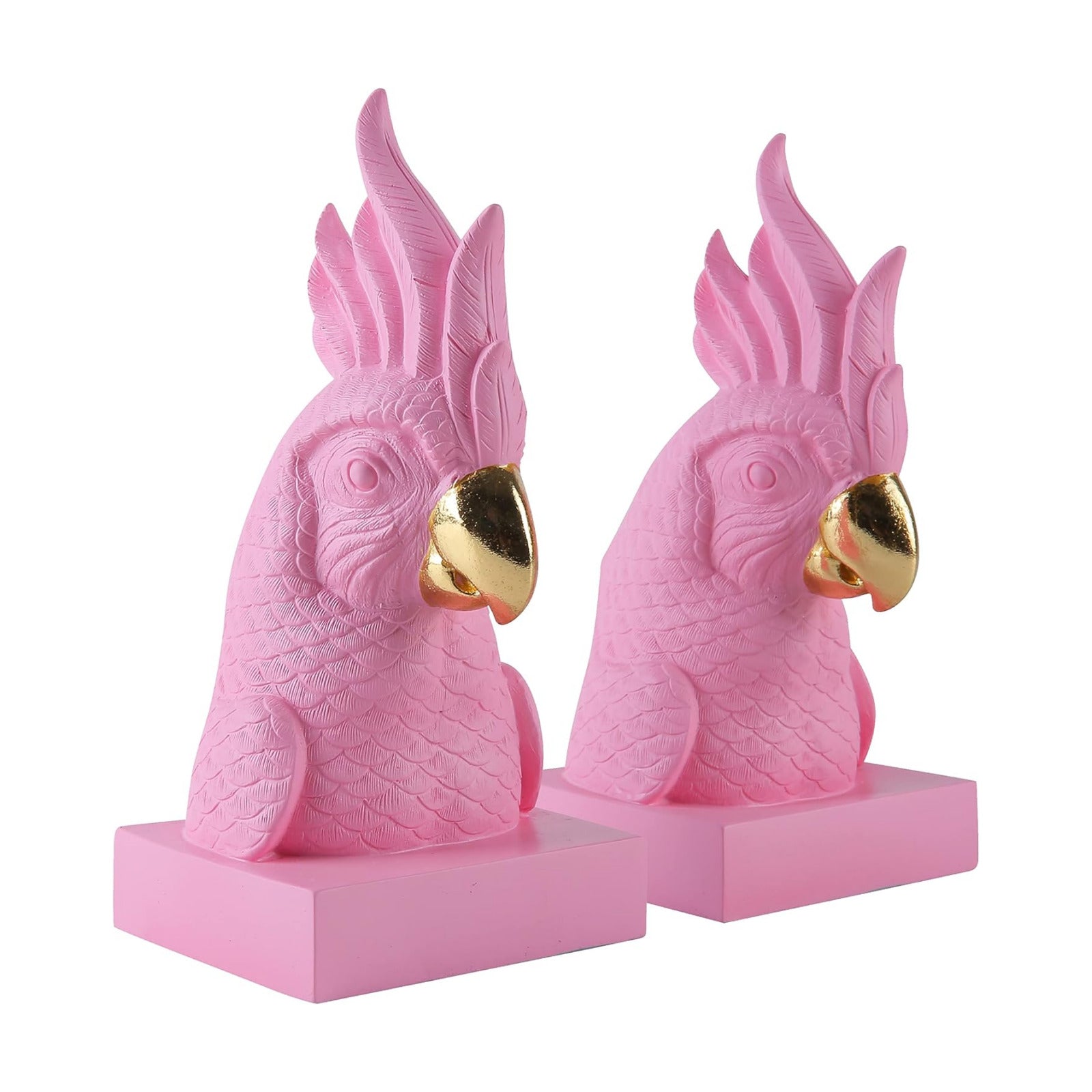 Parrot Decorative Bookends / Pink / Set of 2
