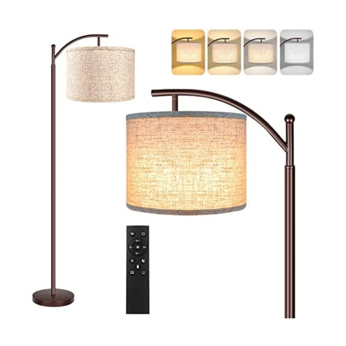 Floor Lamp for Living Room, 4 Color Temperature LED Floor Lamp with Remote Control & Foot Switch, LED Bulb Included