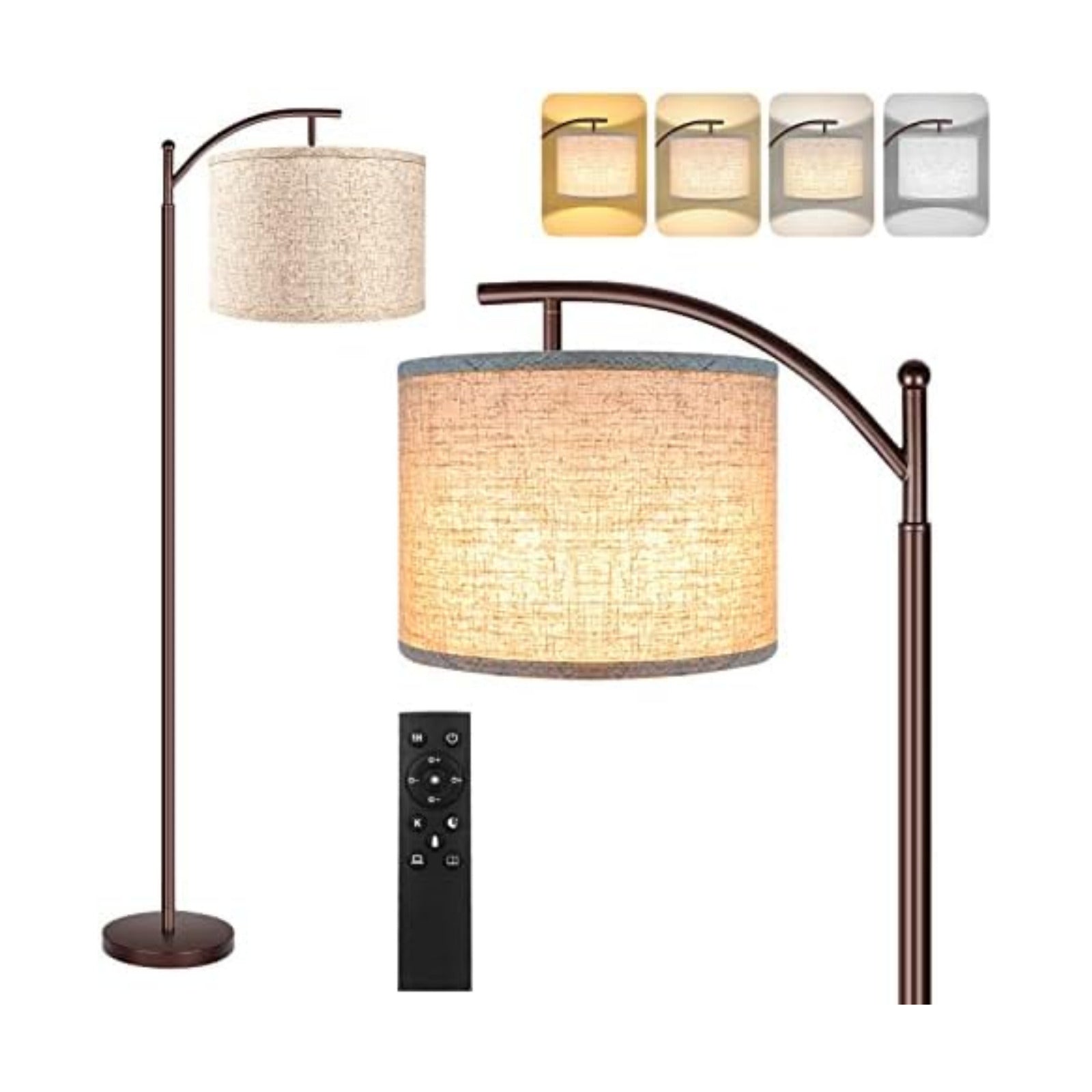 Floor Lamp for Living Room, 4 Color Temperature LED Floor Lamp with Remote Control & Foot Switch, LED Bulb Included