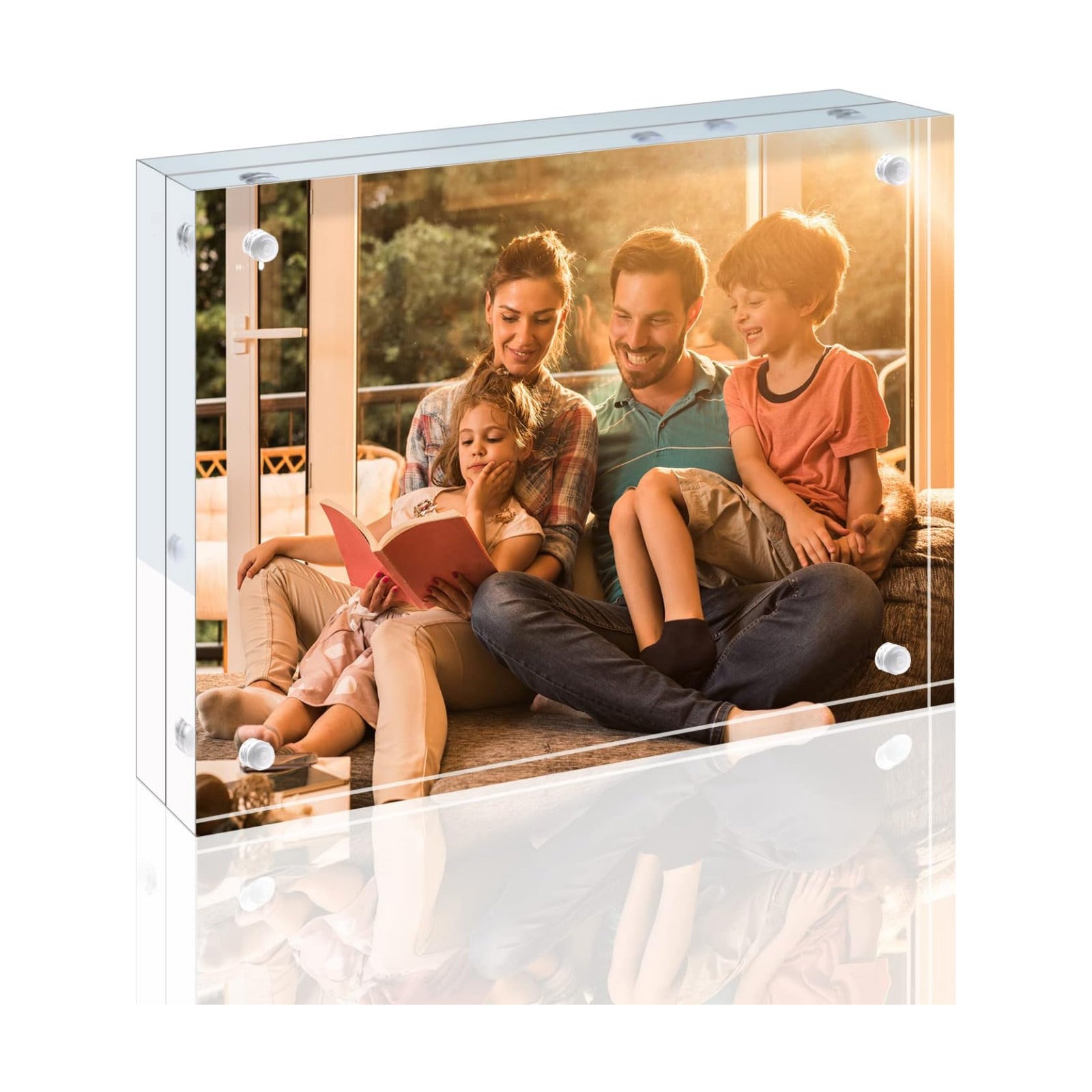 Egofine 5x7 Acrylic Frames 6 Pack, 20mm Thicker Frameless Clear Picture Frames, Double Sided Magnetic Picture Frames