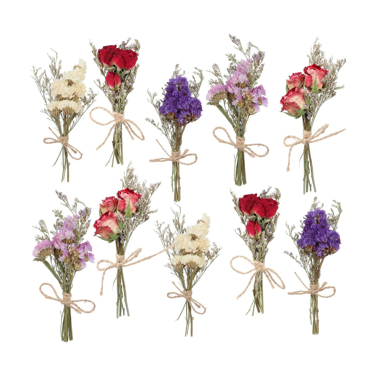 10 Pack Dried Flower Bouquets Mini Dried Flower with Stem Forget Me Not Dried Embossing Natural Flower Bundles Artificial Flower Dried Floral Arrangement for Vase DlY Wedding Decor (Forget Me Not)
