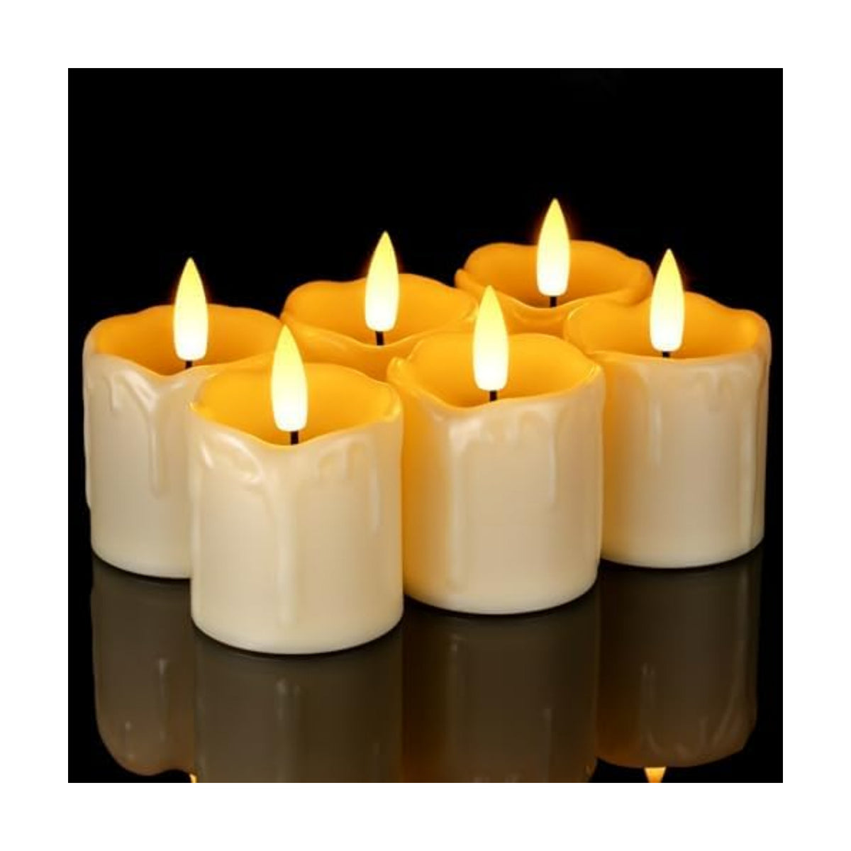Homemory 2"x 2" Ivory 6 Hour Timer Flameless Votive Candles, 6 Pack
