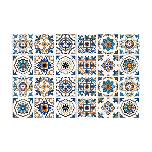Adhesive Vinyl Backsplash Tile Decals / 4 x 4 / Multi Color / Set of 24