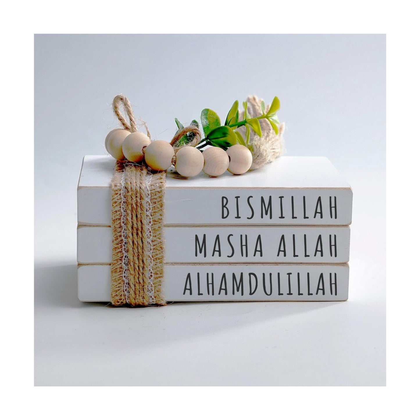 Large Islamic Wooden Book Stack