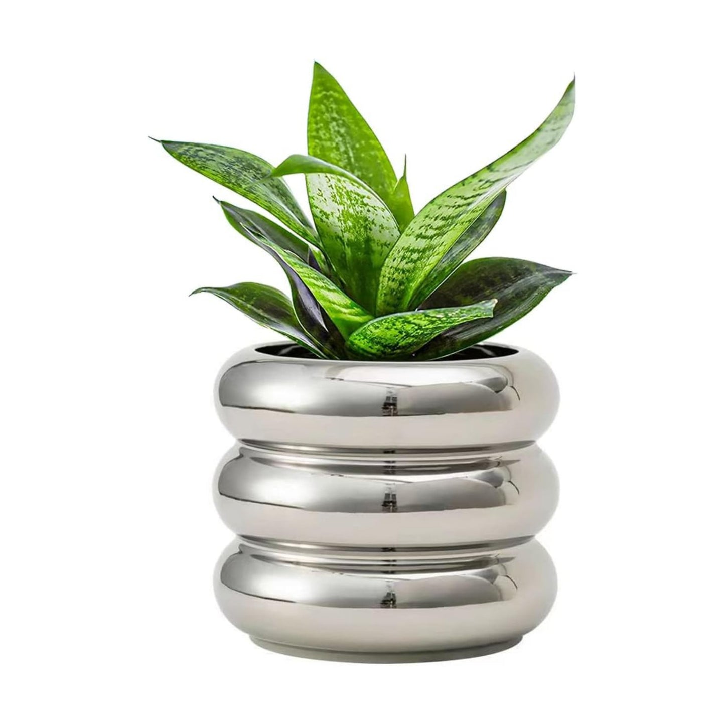 Ceramic Plant Pot Indoor / Silver / 4.7inch / 4.5 Inch