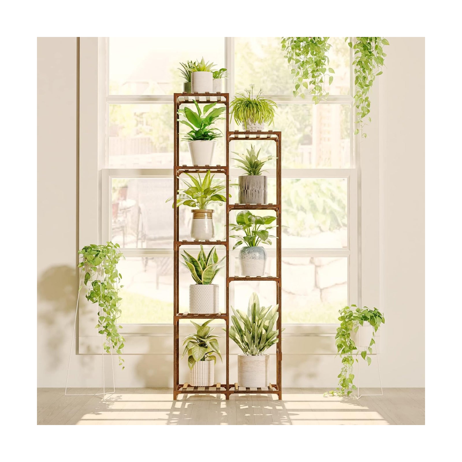 Bamworld 62 " Tall Plant Stand for Indoor Plants Outdoor Corner Plant Shelf | Flower Stands for Living Room Balcony and