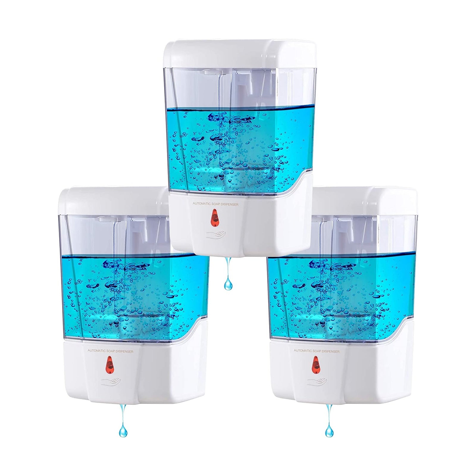 Automatic Soap Dispenser Wall Mount 3 Pack White 20 Oz Waterproof Leakproof for Commercial Bathroom Restroom Toilet