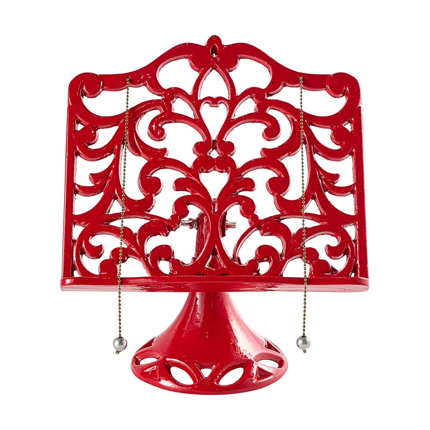 JOGREFUL Adjustable Cast Iron Cookbook Stand, Kitchen Recipe Holder Red | Heavy-Duty Book Vintage Holder, Reading Rest