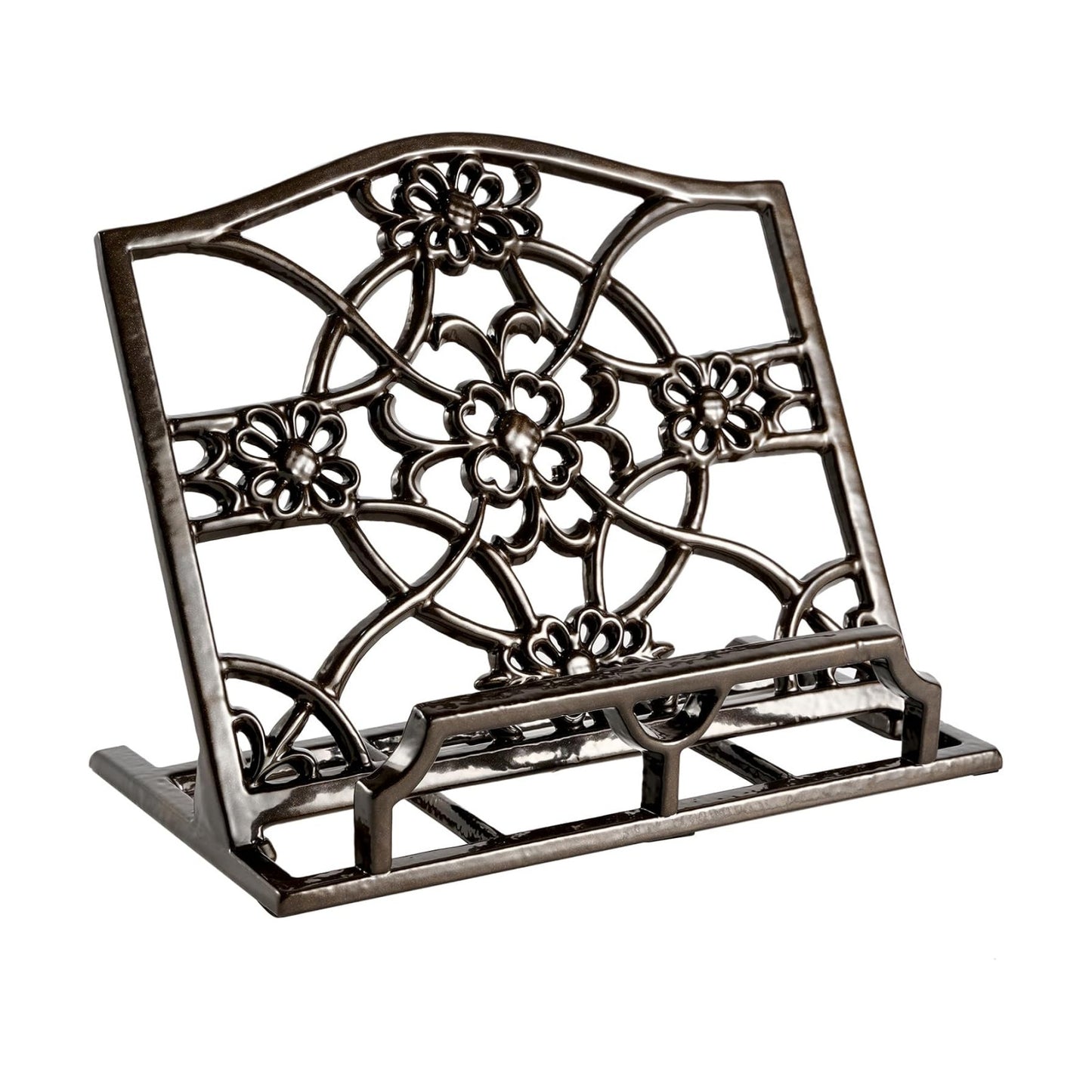 JOGREFUL Cast Iron Cookbook Stand, Kitchen Recipe Holder Latte Gold | Heavy-Duty Book Vintage Holder, Reading Rest