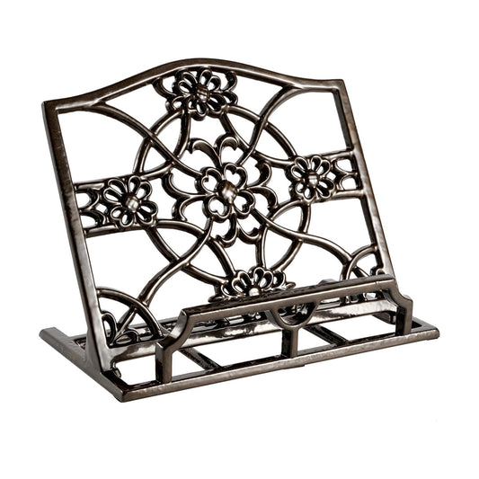 JOGREFUL Cast Iron Cookbook Stand, Kitchen Recipe Holder Latte Gold | Heavy-Duty Book Vintage Holder, Reading Rest