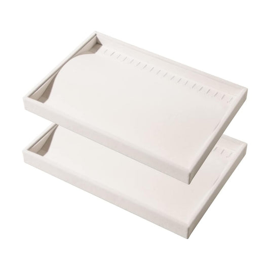 Stackable Jewelry Organizer Trays / Beige / Set of 2