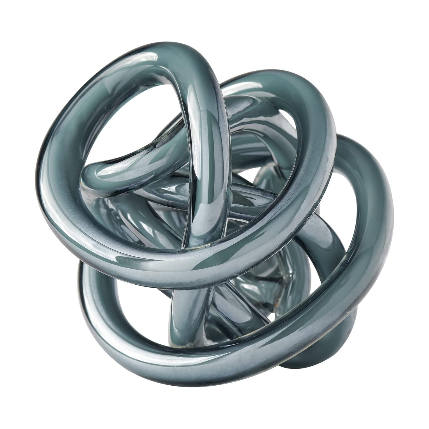 Glass Art Gray Knot Decor Ball / 4.5-inch Diameter / Gray Opaque / 4.5 Inch