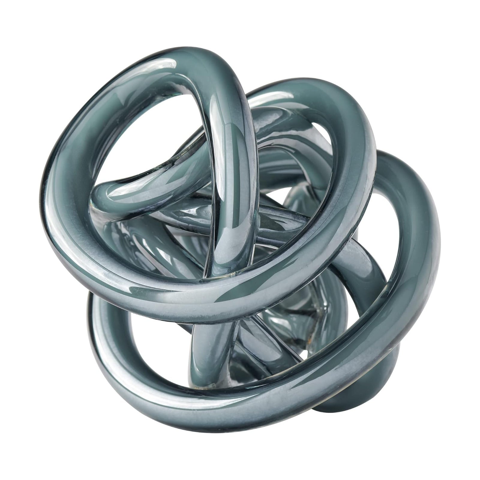 Glass Art Gray Knot Decor Ball / 4.5-inch Diameter / Gray Opaque / 4.5 Inch