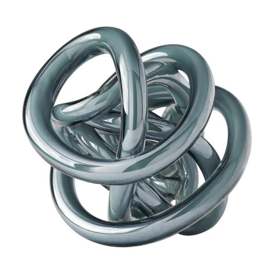 Glass Art Gray Knot Decor Ball / 4.5-inch Diameter / Gray Opaque / 4.5 Inch