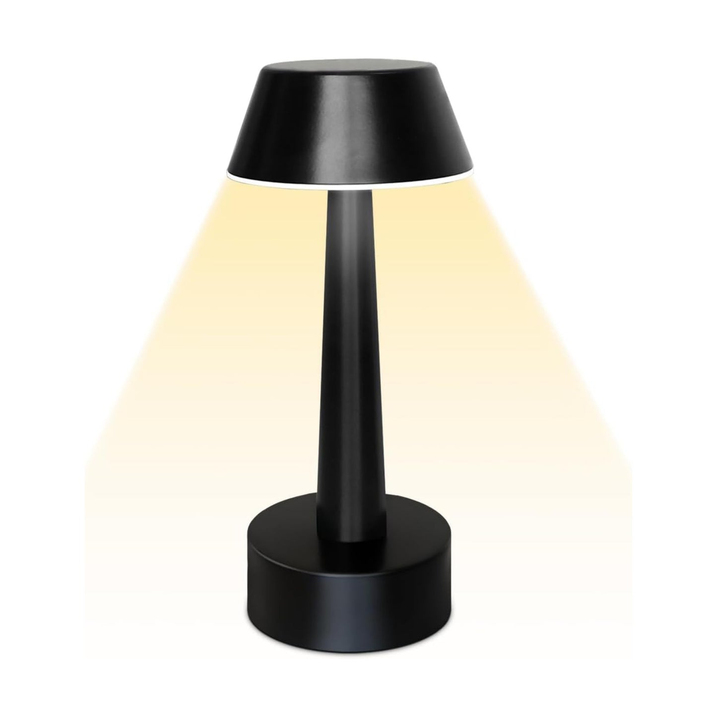UMEXUS 8.8'' Small Cordless Batttery Operated Table Lamp for Restaurant Bar | Rechargeable 3-Way Stepless Dimmable