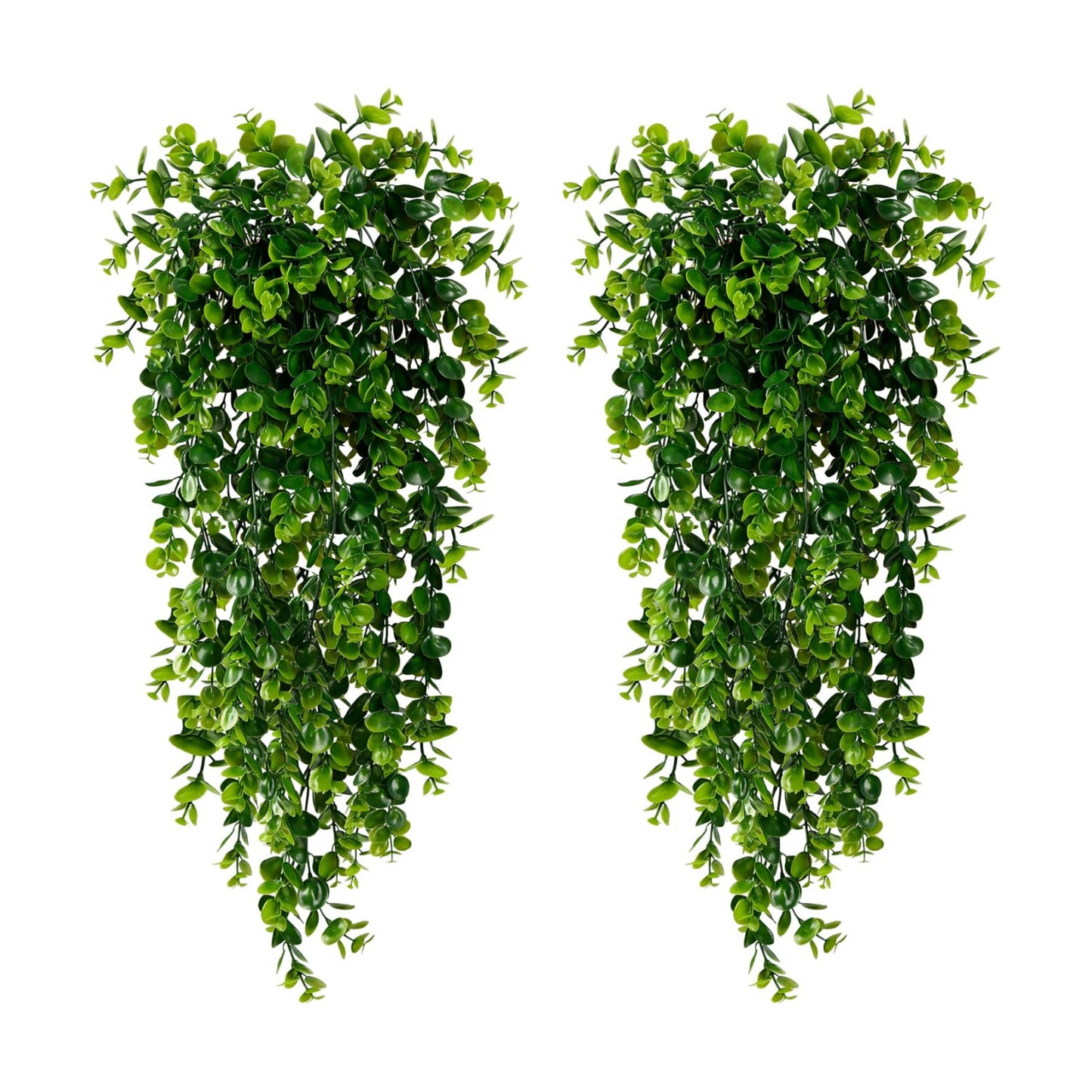 Artificial Hanging Plants Fake Hanging Plant Faux Hanging Eucalyptus Plants UV Resistant / Set of 4