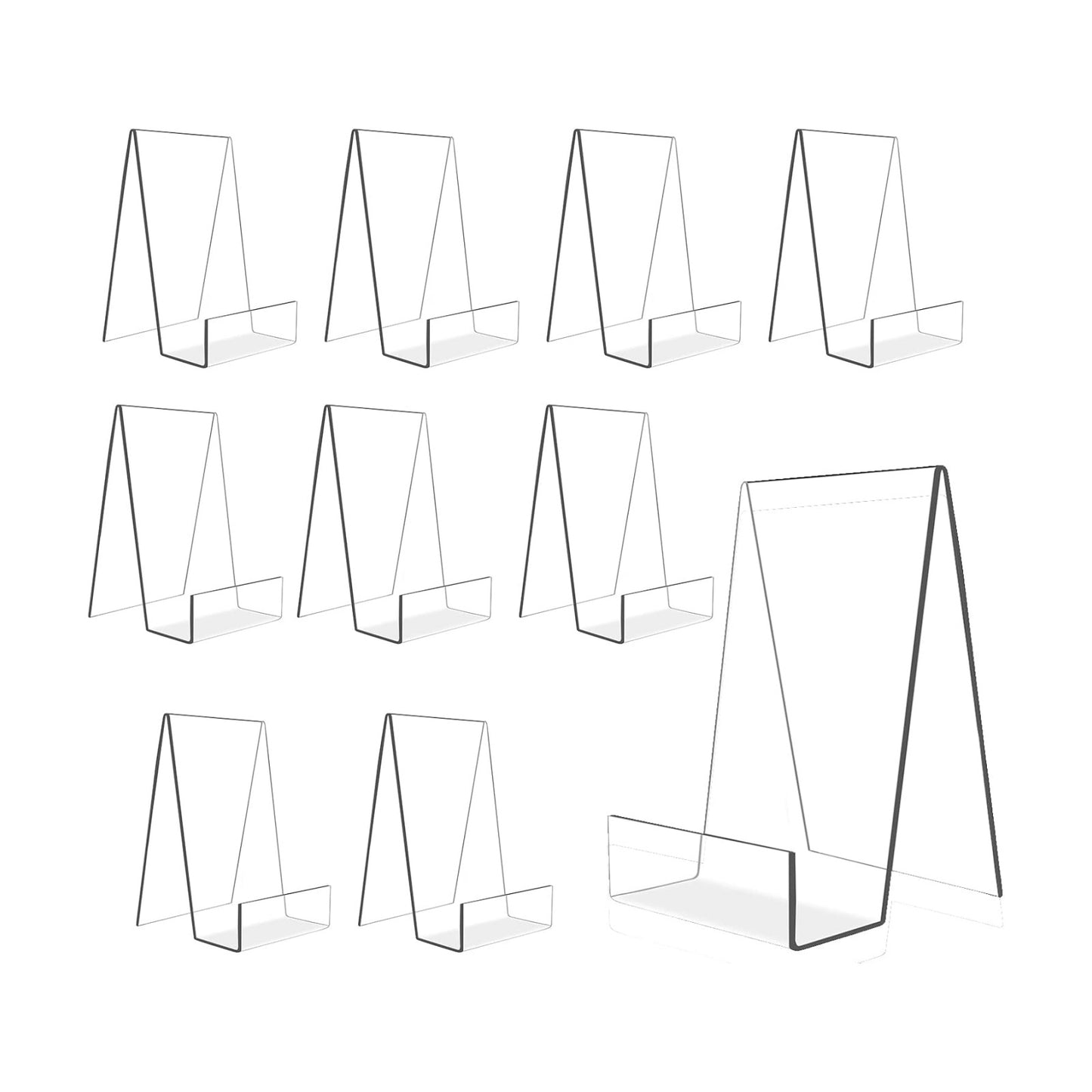 6'' x 4'' Acrylic Book Display Stand Easel / Clear / Set of 10
