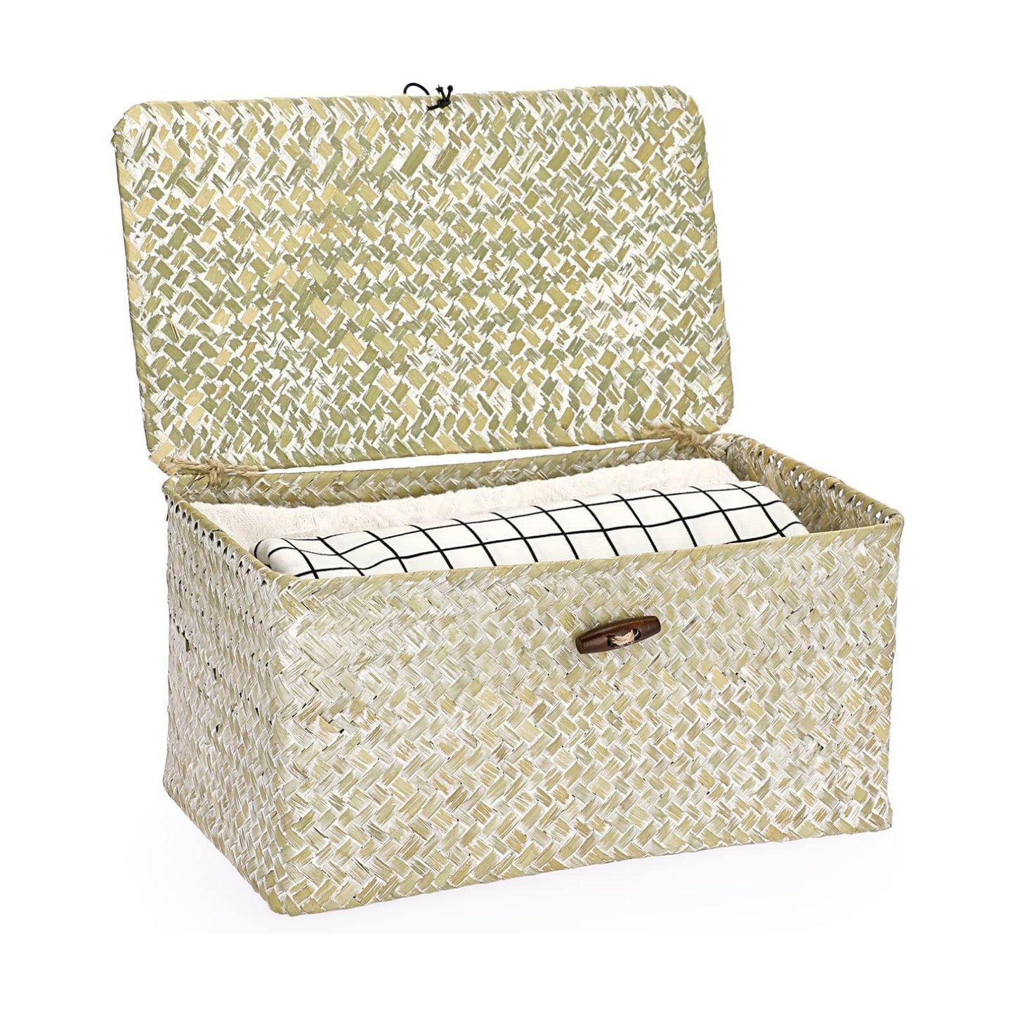 Seagrass Storage Basket Bins / Medium / Whitewash