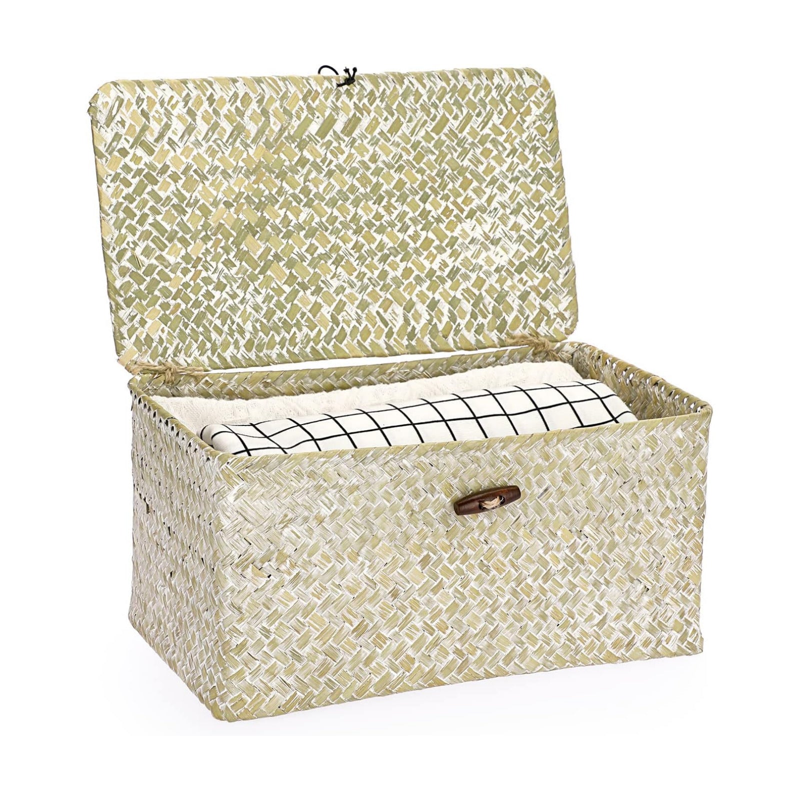 Seagrass Storage Basket Bins / Medium / Whitewash