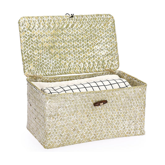 Seagrass Storage Basket Bins / Medium / Whitewash