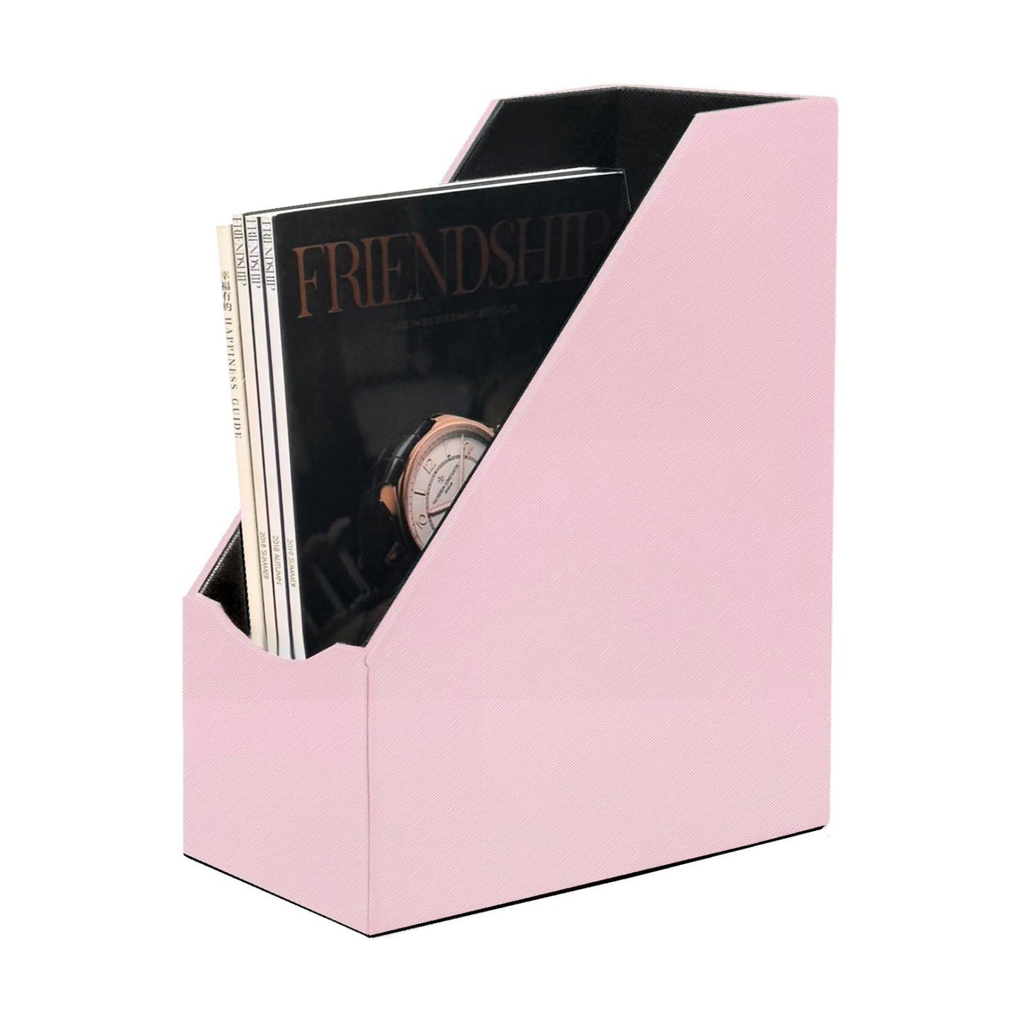 UnionBasic Magazine File Holder, Leatherette Desktop Document Organizer, Home Office Paper Holder File Storage