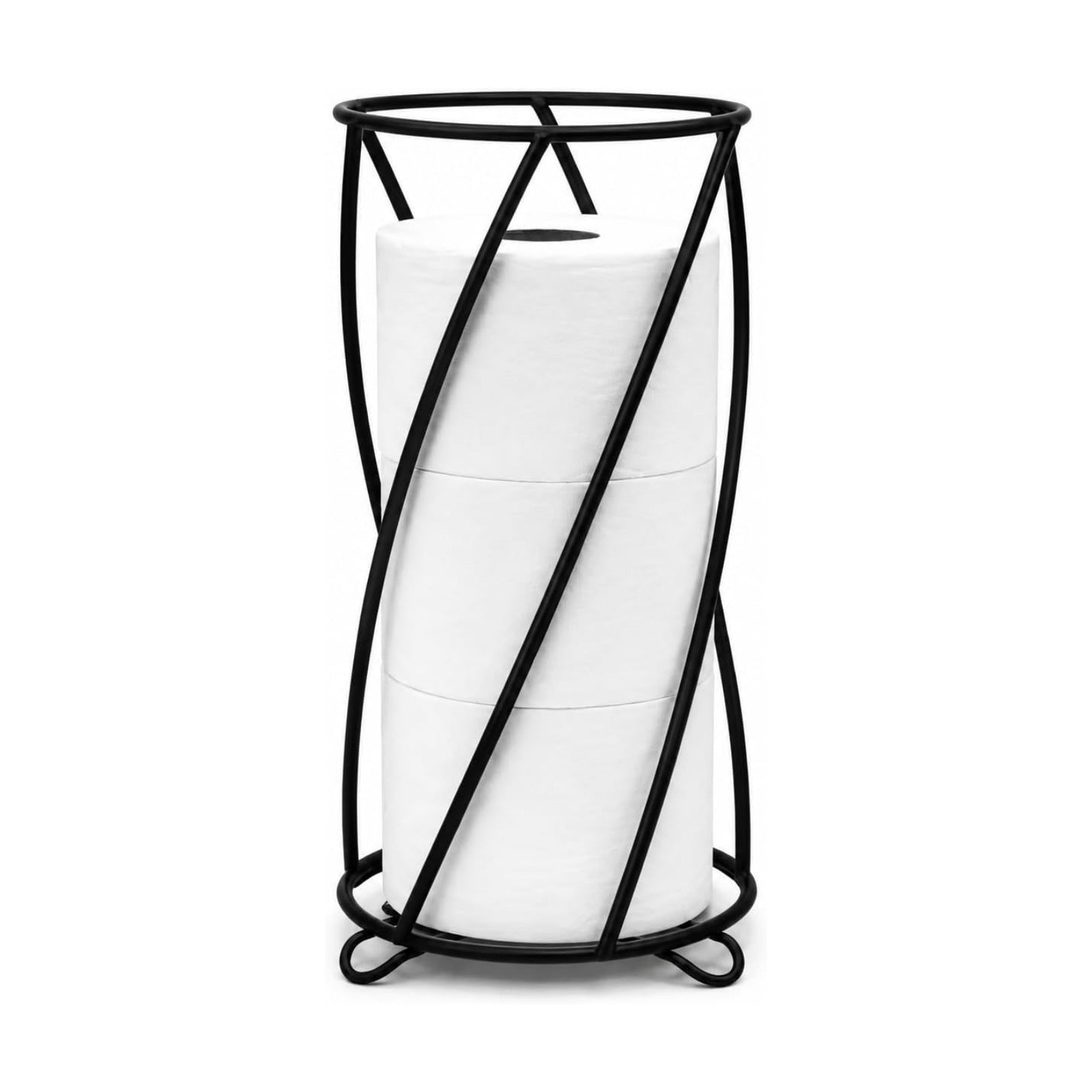 BROOKSTONE, Stylish Toilet Paper Holder, Freestanding Bathroom Tissue Organizer, Minimalistic Storage Solution, Modern
