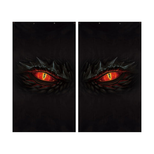 Irenare 2 Pcs Halloween Eyes for Windows, Curtain Panels Black Window Treatment Scary Eye Halloween Window Posters Silhouette for Bedroom Living Room, 34.49 x 60.24 Inches(Dragon)
