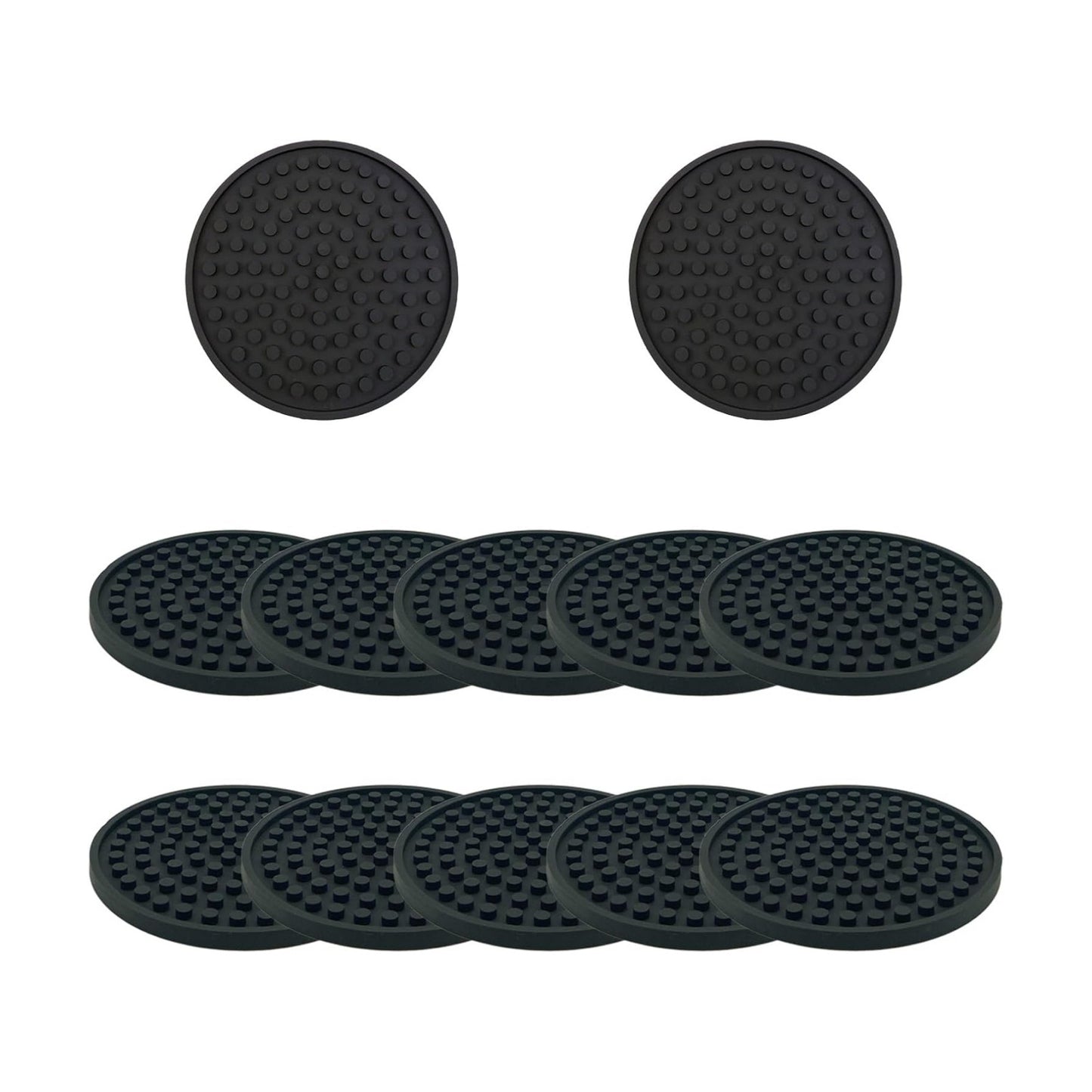 Silicone Drink Coasters / Black / Set of 12