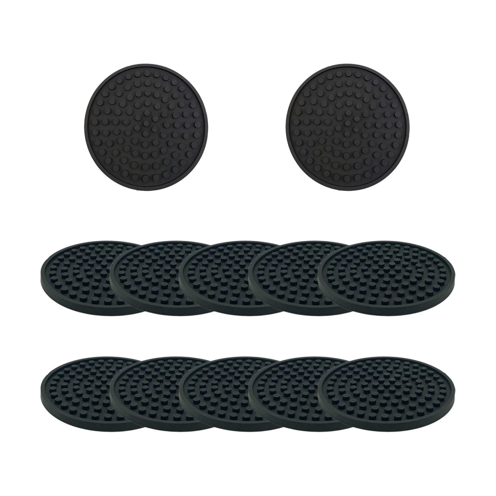 Silicone Drink Coasters / Black / Set of 12