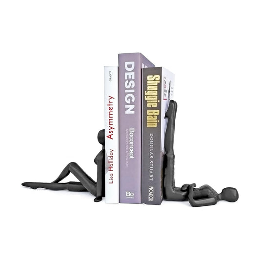 Book Stoppers / Yoga-Style Decorative Bookends / Black