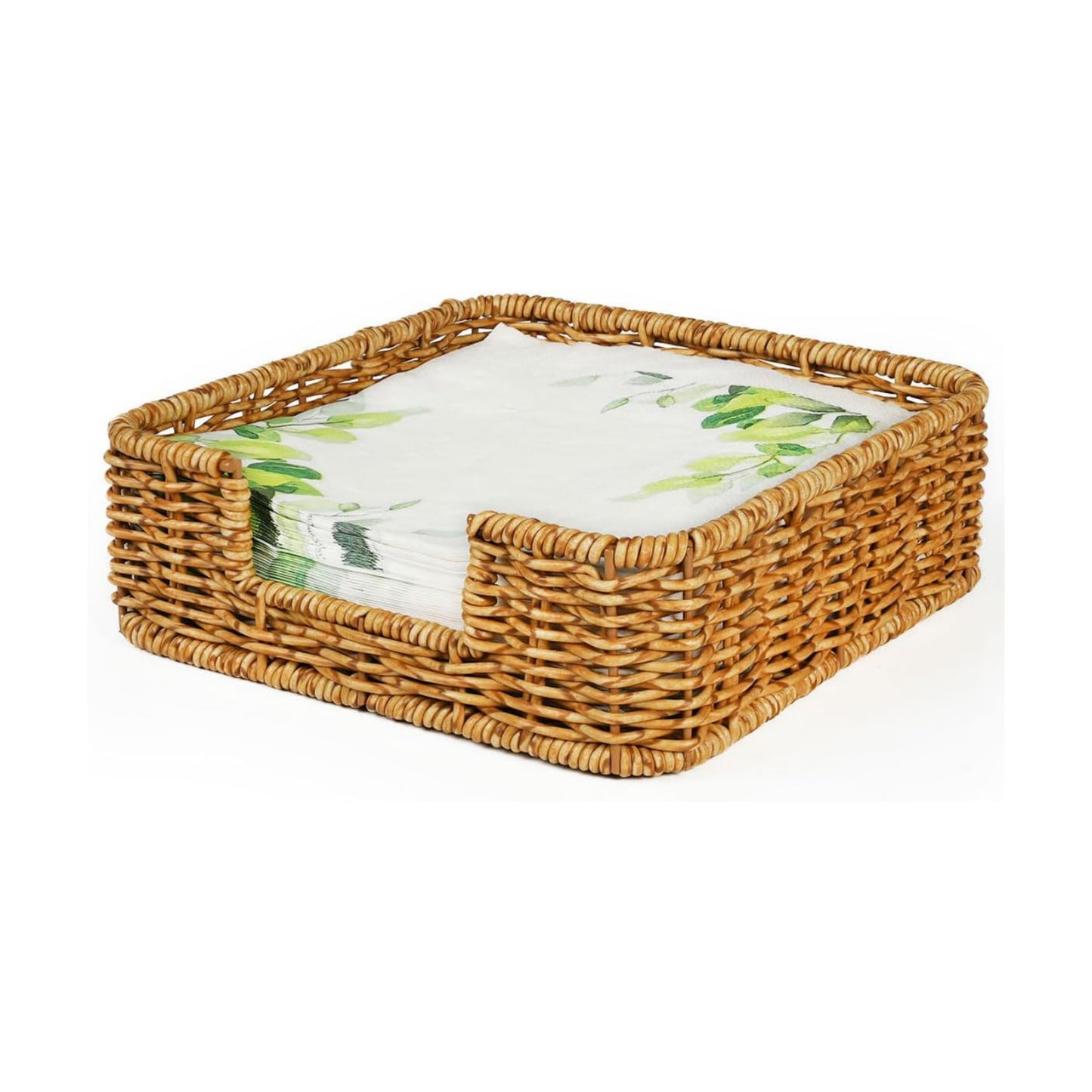 Rattan Napkin Holder Woven Guest Towel Holder / 7.7"L x 7.7"W x 2.4"H / 7.7 Inch